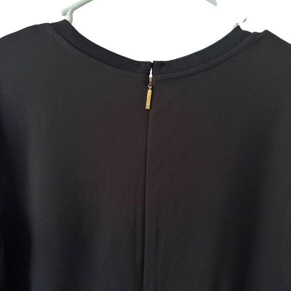 RALPH LAUREN Sz MEDIUM Equestrian Knee Length Shirt dress 3/4 Sleeve Ivory Black - Picture 9 of 14